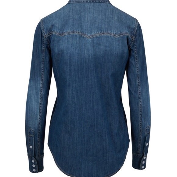Veronica Beard Raine Denim Pearl Snap Button Western Shirt Excellent condition - Picture 2 of 2